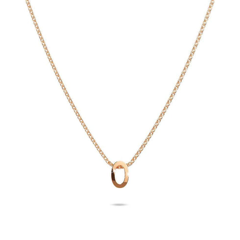 Initials Brick Alphabet Letter Necklace Rose Gold Layered Steel Jewellery
